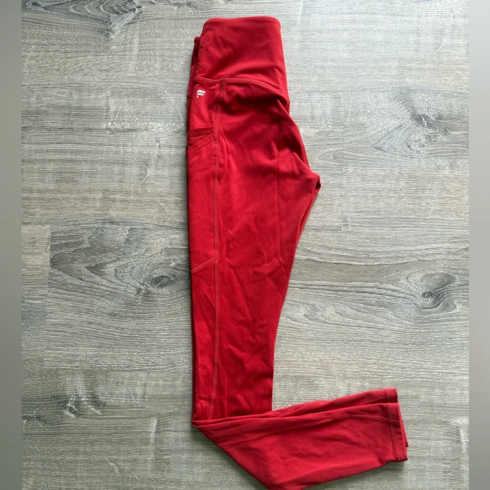 Fabletics Motion365 Women’s Size XXS High-Waisted Red Leggings Activewear VGUC - Picture 1 of 10